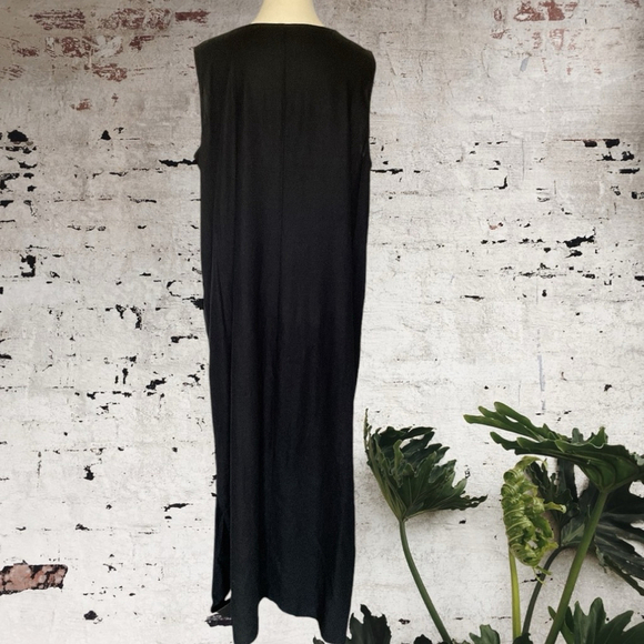 Studio Ease VINTAGE linen blend 2 PC maxi Dress & Black leopard print Jacket 16W - Picture 6 of 14